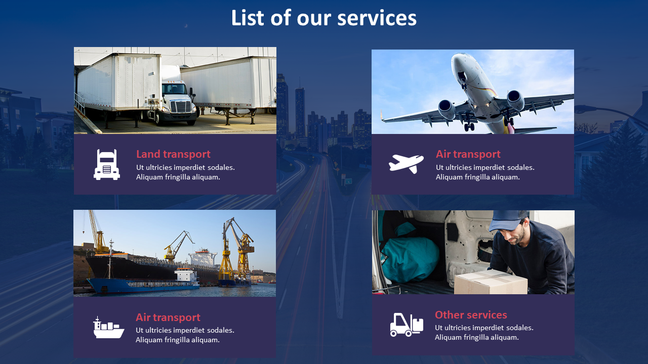Logistics Company Services Presentation